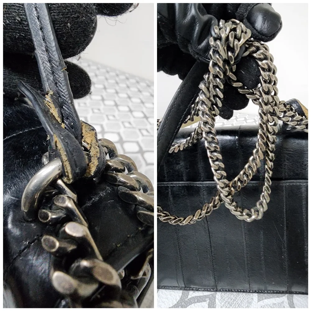 Saint Laurent Sunset eel crossbody bag Black